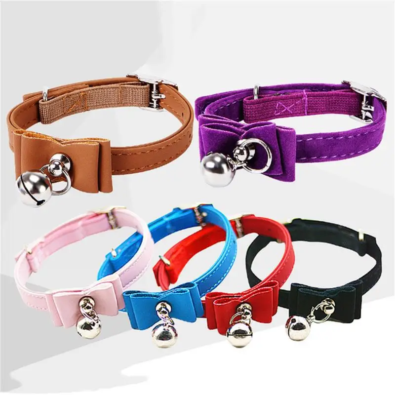 

Pet Collars Fun and Personalized Bowknot Bell Collar Adjustable Buckle Collar Cat Pet Products Cat Accessories Collar