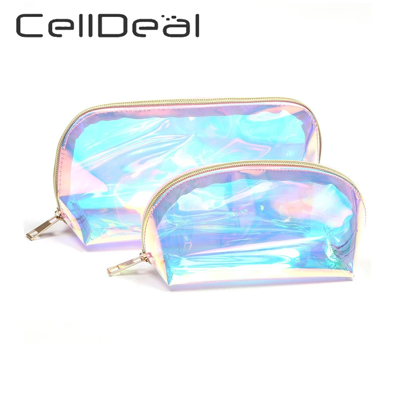 Женская косметичка с лазером водонепроницаемый чехол для макияжа из ПВХ
