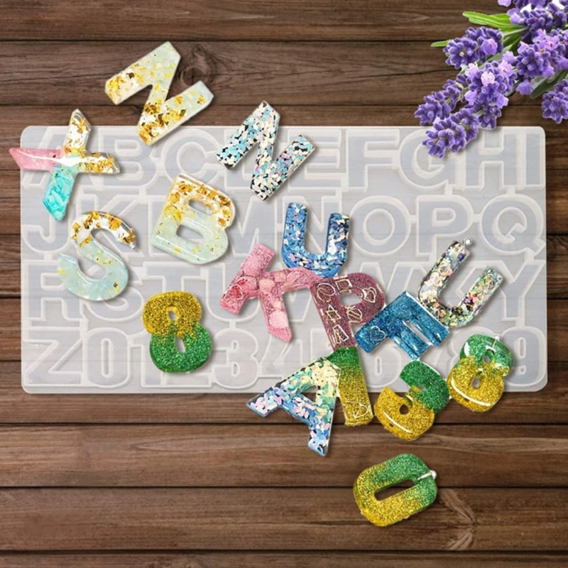 

1 Set Crystal Epoxy Resin Mold Alphabet Letters Numbers Pendants Casting Silicone Mould DIY Crafts Jewelry Making Tools