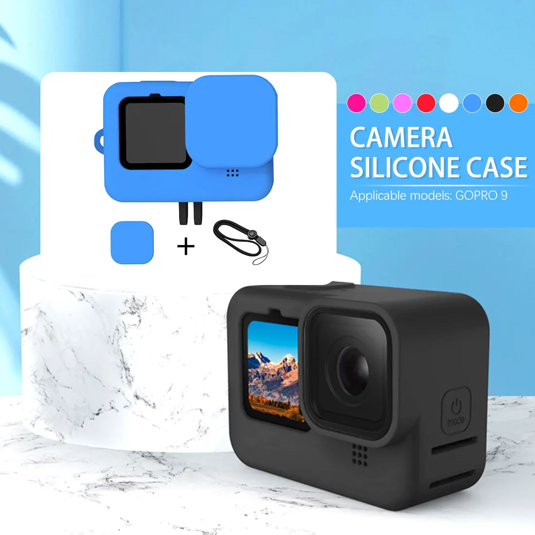 

Silicon Waterproof Case For Action video camera Sleeve Cover Protective Cover with Lanyard Accessory for GoPro Hero 9 8 7 6 5
