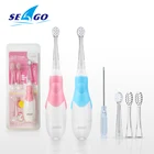 SEAGO Kids электрическая зубная щетка Sonic подходит для детей от 0 до 3 лет, безопасная щетка для зубов, водонепроницаемый белый светодиодный светильник, подарок SG513