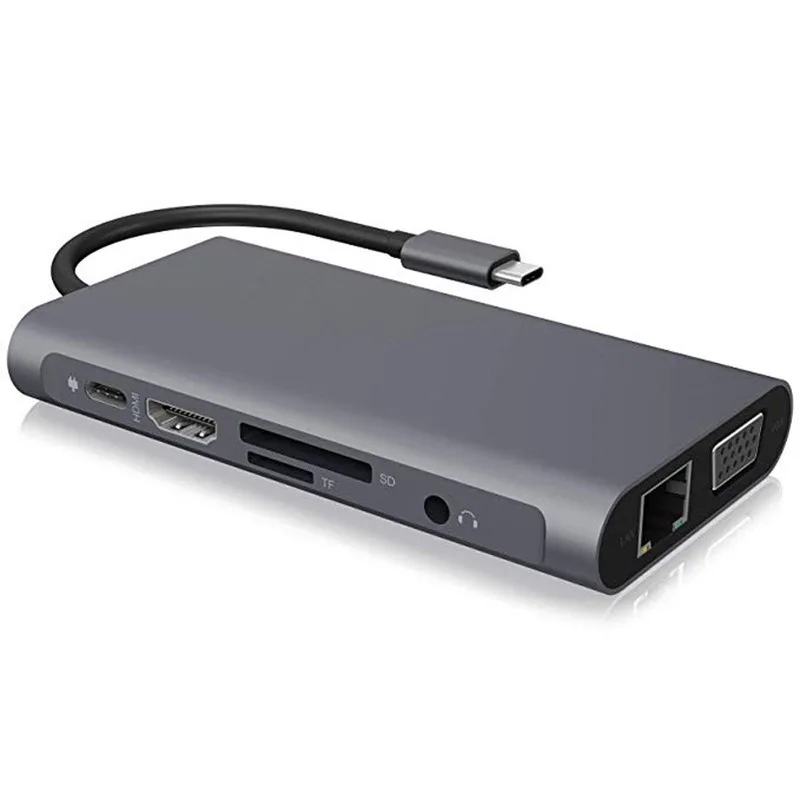 Док станция с разъемами типа c и HDMI совместимая VGA RJ45 PD USB 3 0 многофункциональная