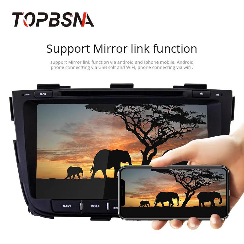 Автомобильный мультимедийный плеер TOPBSNA Android 10 для kia Sorento 2013 2014 GPS навигация Wi Fi