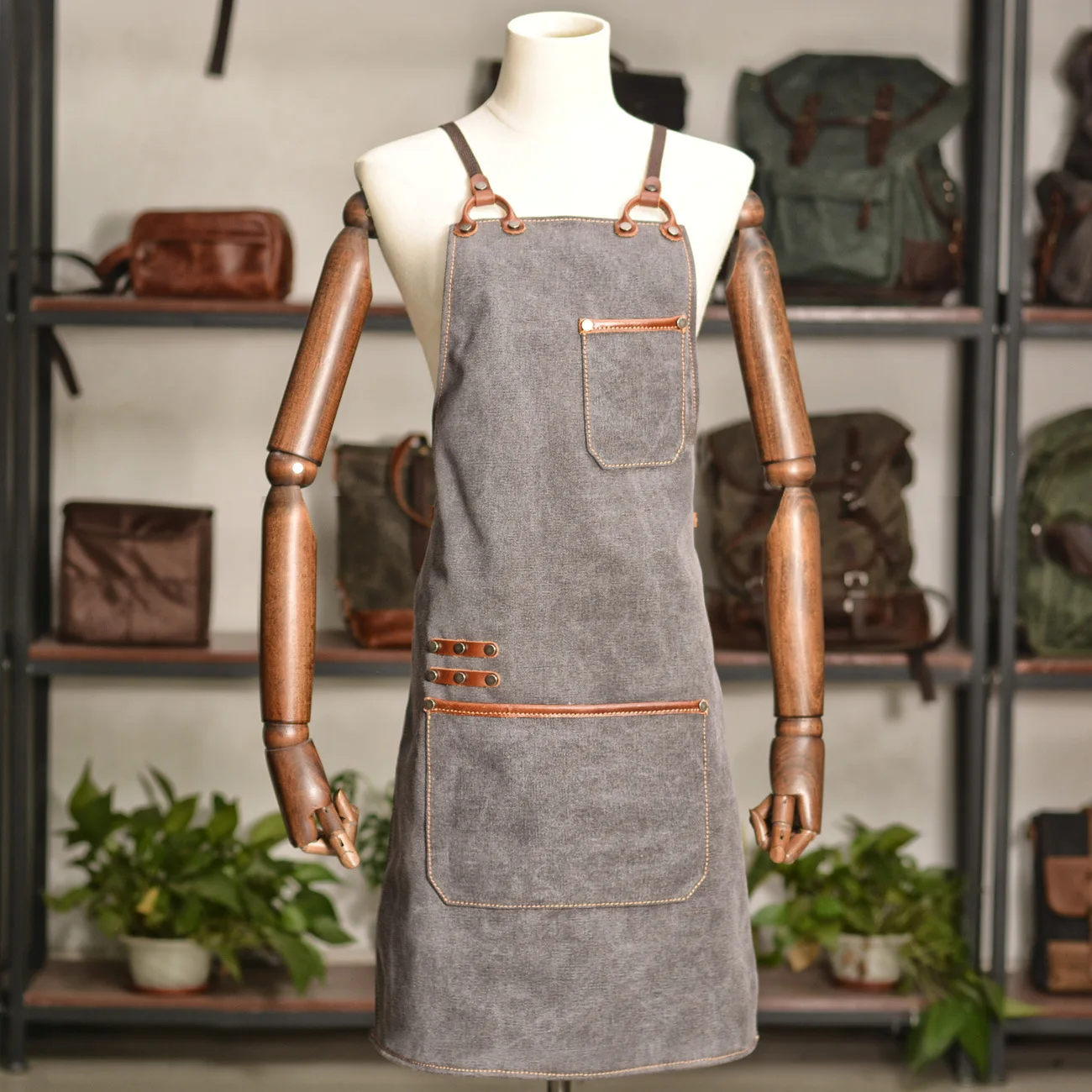 

Retro canvas gardening apron, popular bakery cake shop splash proof craftsman apron work clothes customization