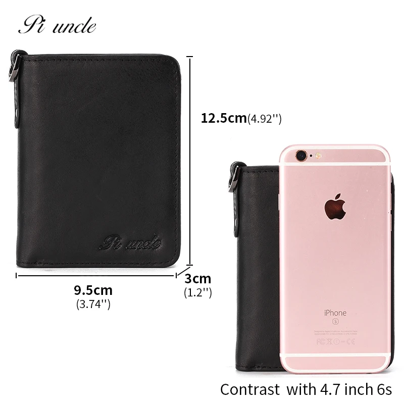 Модный мужской короткий кошелек из натуральной кожи с монетками Карманный