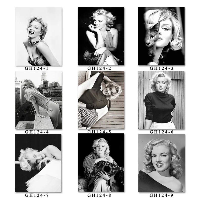 

Marilyn Monroe Canvas Painting Pictures for Living Room Movie Posters and Prints Wall Art Black White Figure Home Decoration
