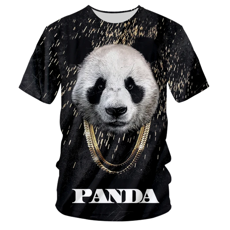 

Black White Panda Animal 2021 New Fashion Men Women 3D Printing Casual Short-sleeved Creative T-shirt Oversized 4XL Custom