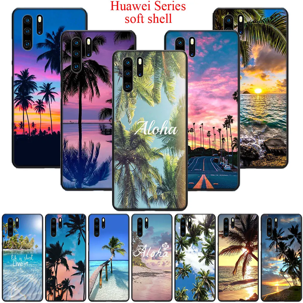 Мягкий силиконовый чехол Aloha с пальмовыми деревьями для Honor 10 Lite Note View 20 V30 30 Pro 20S |