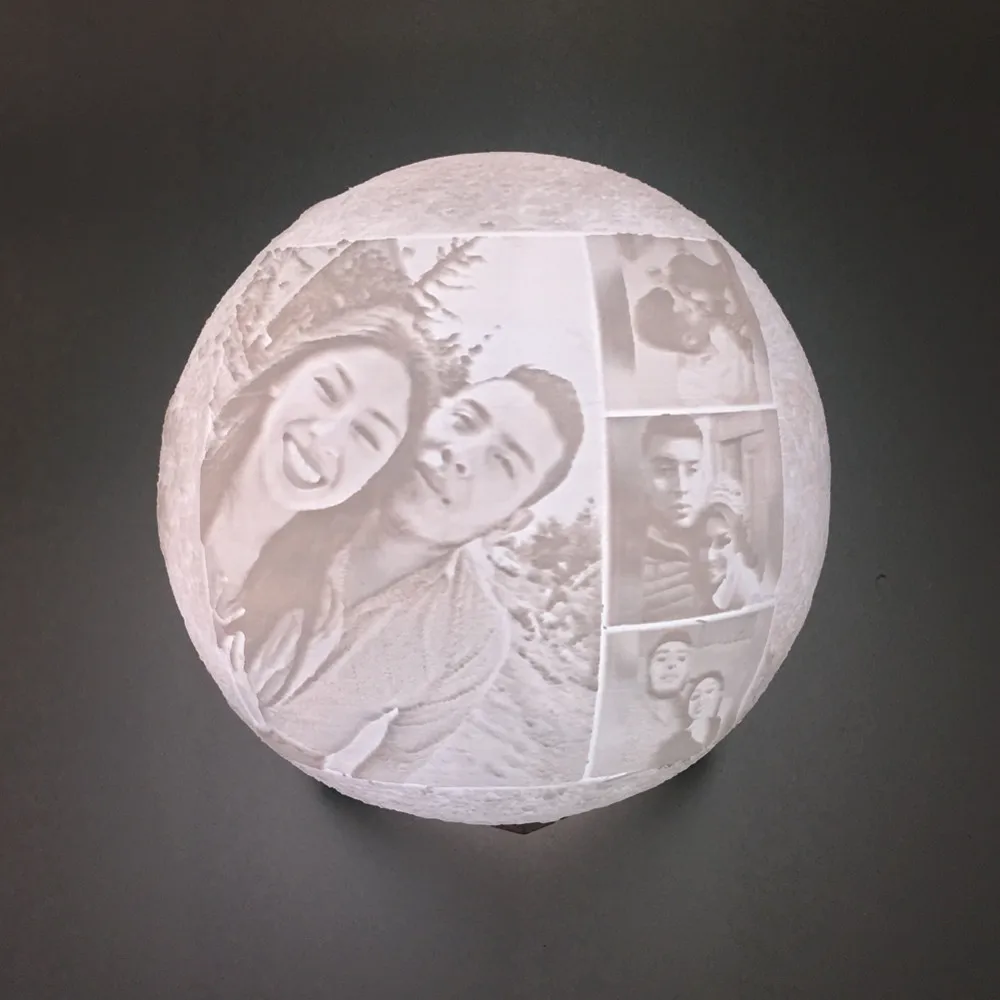 Сделанный на заказ светильник Луны (фото текст узор) 3D печать светящийся