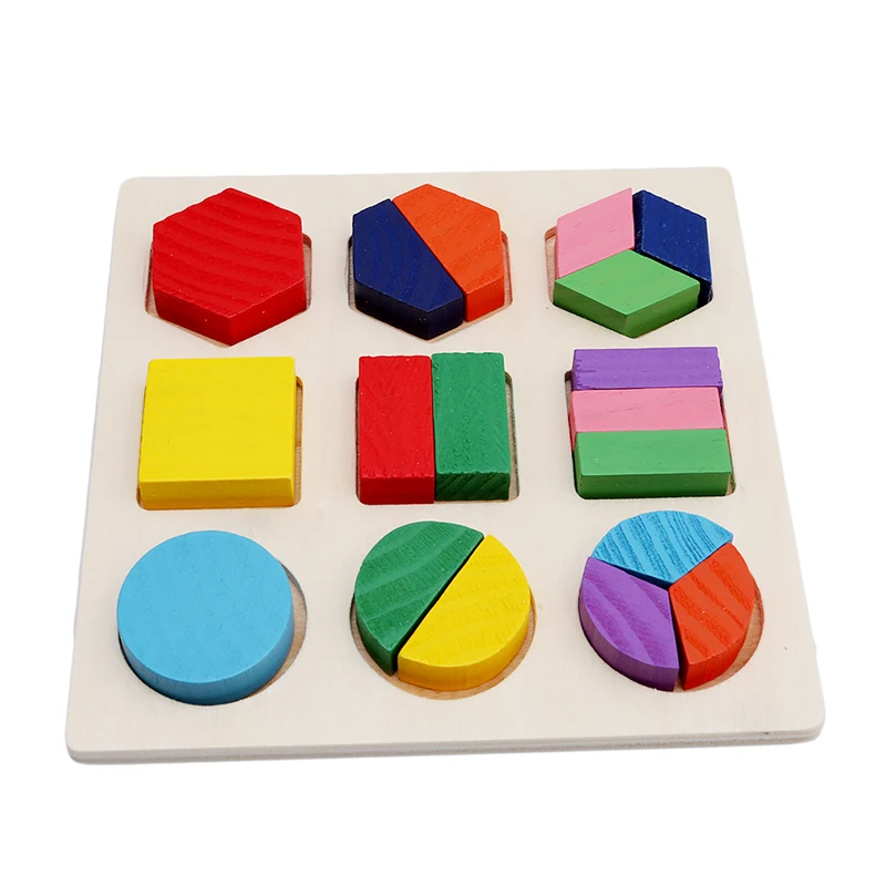 

Baby Colorful Wooden Building Block Montessori Early Educational Toys Intellectual Geometry Toy Assemblage Blocks Hobbies