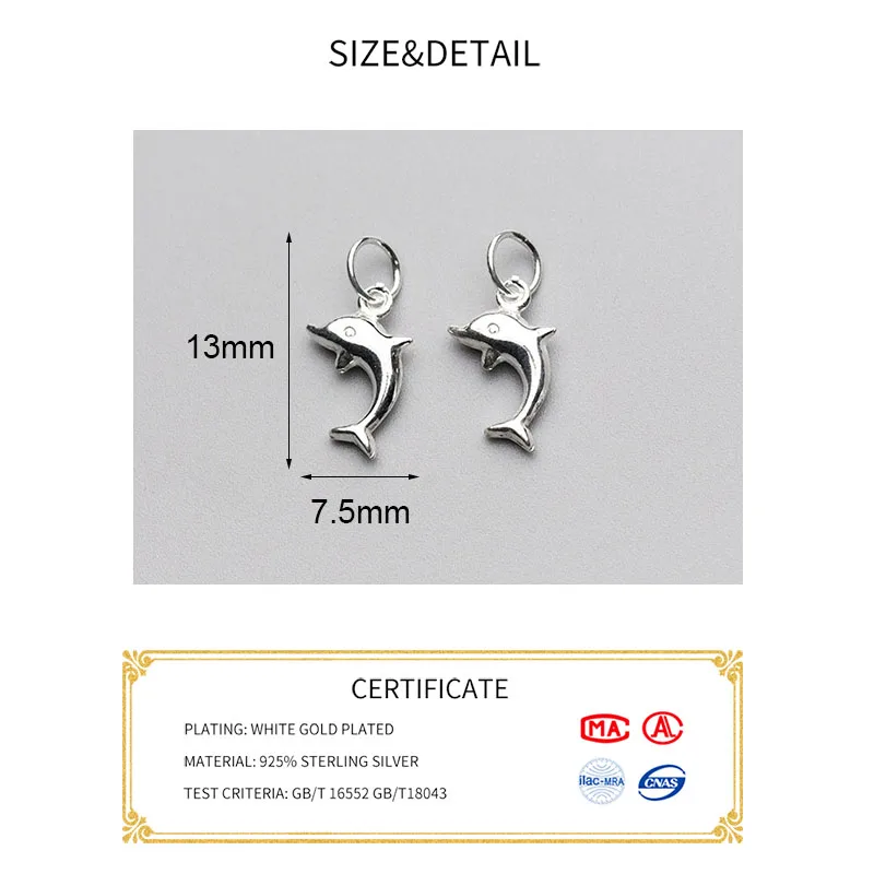 MEETSOFT милый аксессуар из стерлингового серебра 925 пробы в виде дельфина