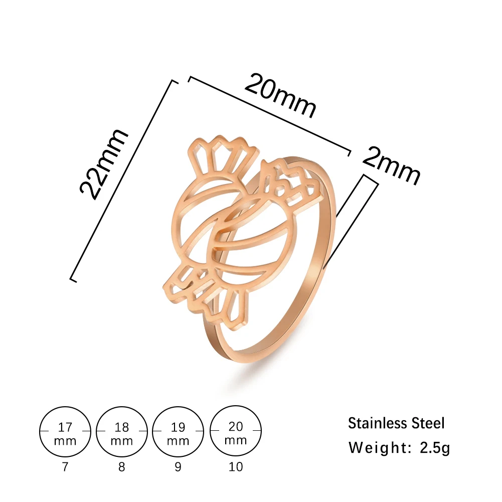 

Unift Crossed Candy Sweety Hollow Stainless Steel Women Ring Aesthetic Bague Anniversary Gift Anillos Jewelry Fashion Cute