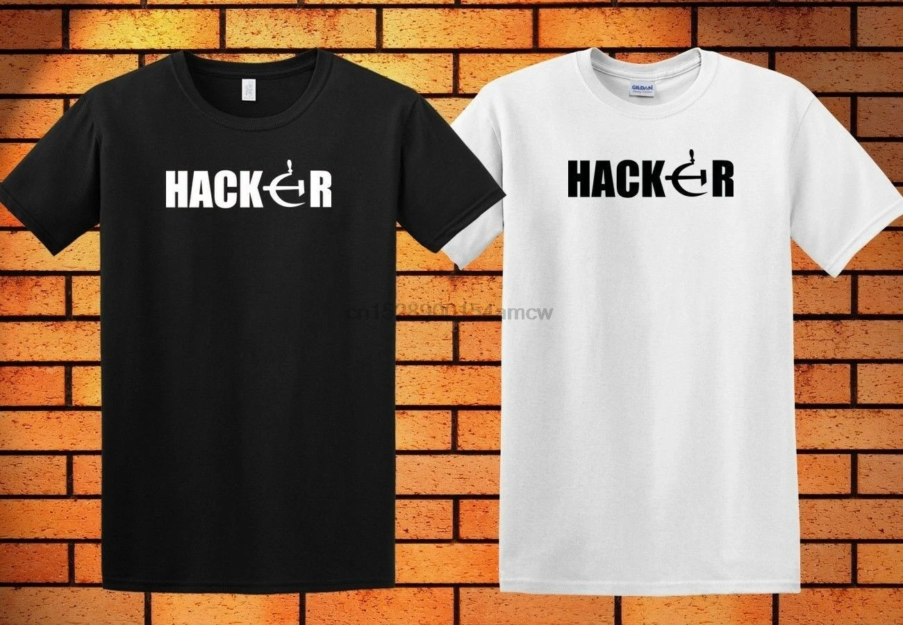 Новая русская хакерская футболка забавная белая черная Мужская с коротким