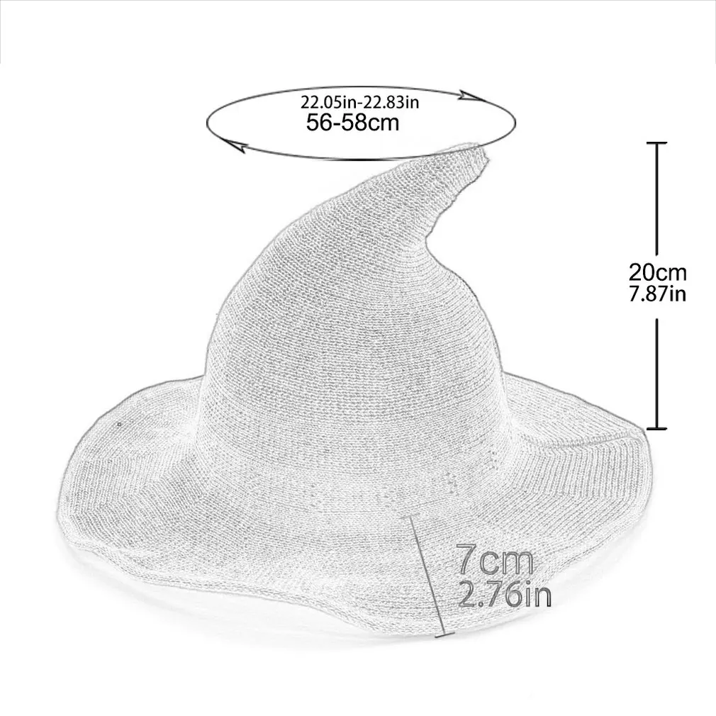 Hat Female Korean Version Of The Witch Spire Big Cotton Yarn Knit Foldable Basin Fisherman |