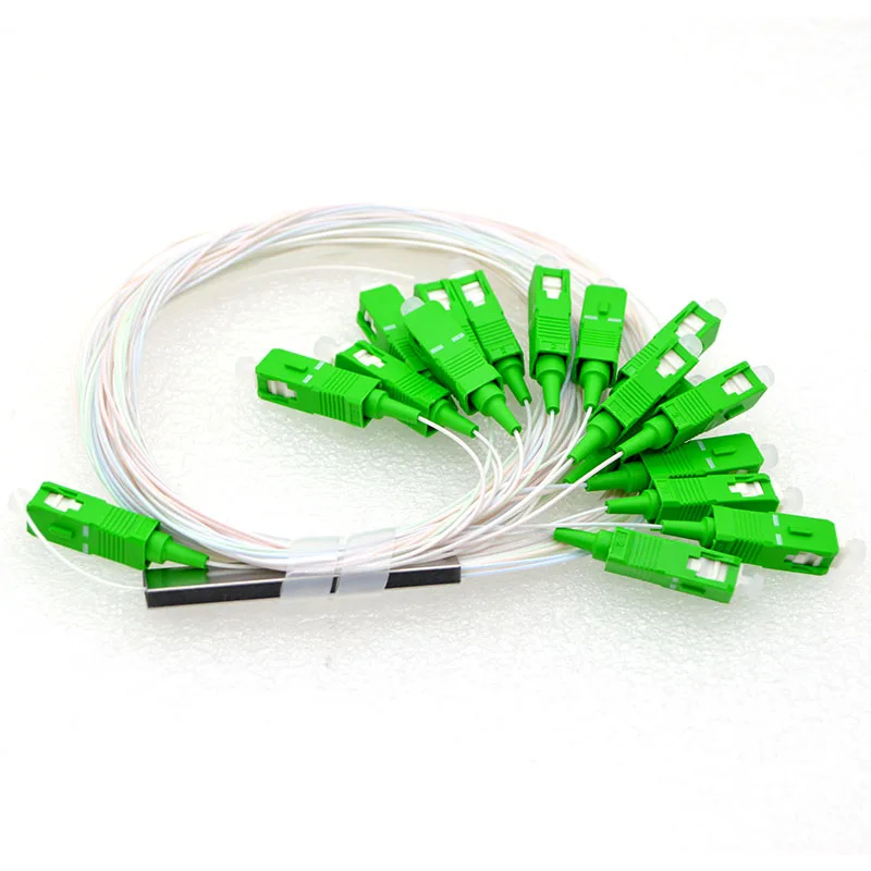 30Pcs New 0.9mm Mini PLC Optical Fiber Splitter SC/UPC/APC1:16 Single Mode Differential Fiber Optical Splitter Special Wholesale