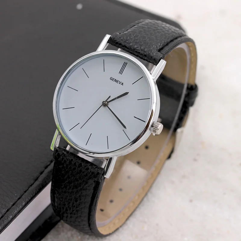 Часы наручные мужские кварцевые однотонные модные повседневные деловые