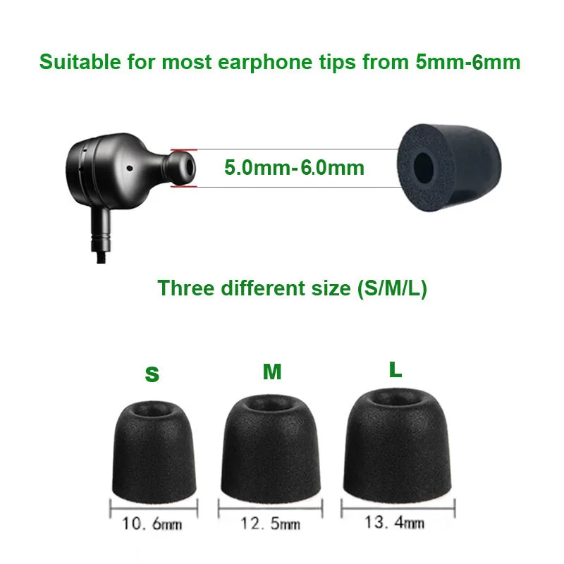 20 шт./10 пар вкладыши из пены с эффектом памяти|ear cushions|foam ear cushionsfoam tips |