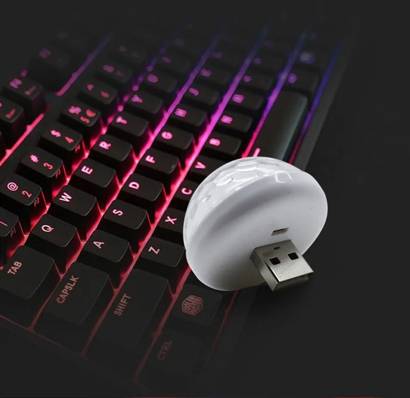 Светодиодный зарядных порта USB для автомобиля атмосферу светильник 5V Мини