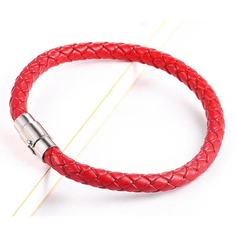 

Leather Bracelet for Men or Women Leather with Stainless Steel Bracelet