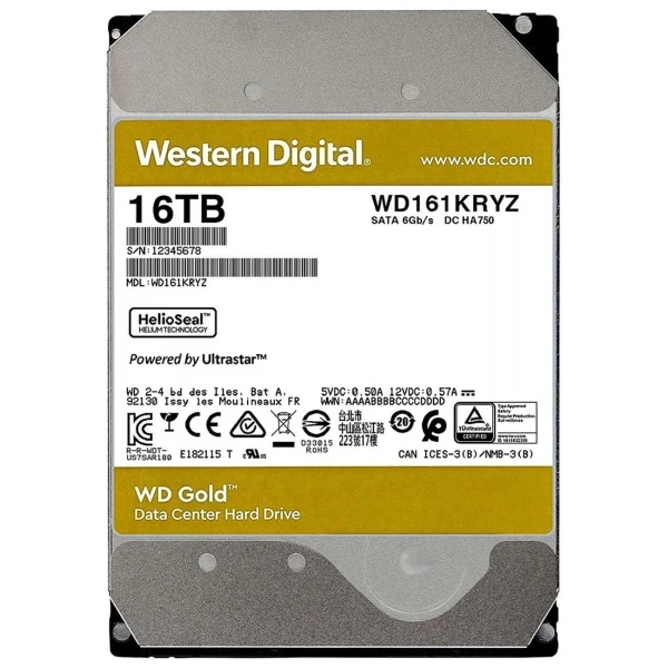 Внутренний жесткий диск WESTERN DIGITAL Gold WD161KRYZ 16ТБ |