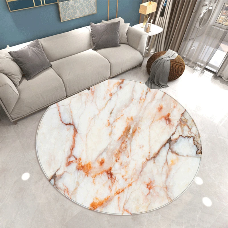 Marbling Pattern Round Carpet Lotus Chair Floor Mat Soft Carpets for Living Room Anti-slip Rug Bedroom Decor | Дом и сад