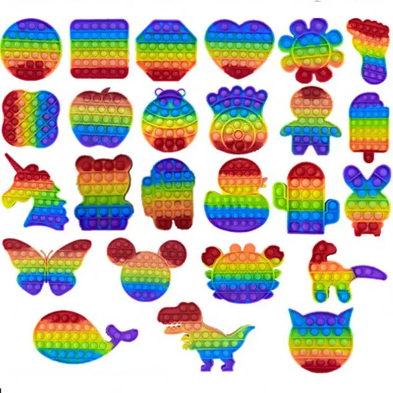 

Забавная антистрессовая Подушка Bubble Cube Pop-Up Color Toyit Pop Rainbow