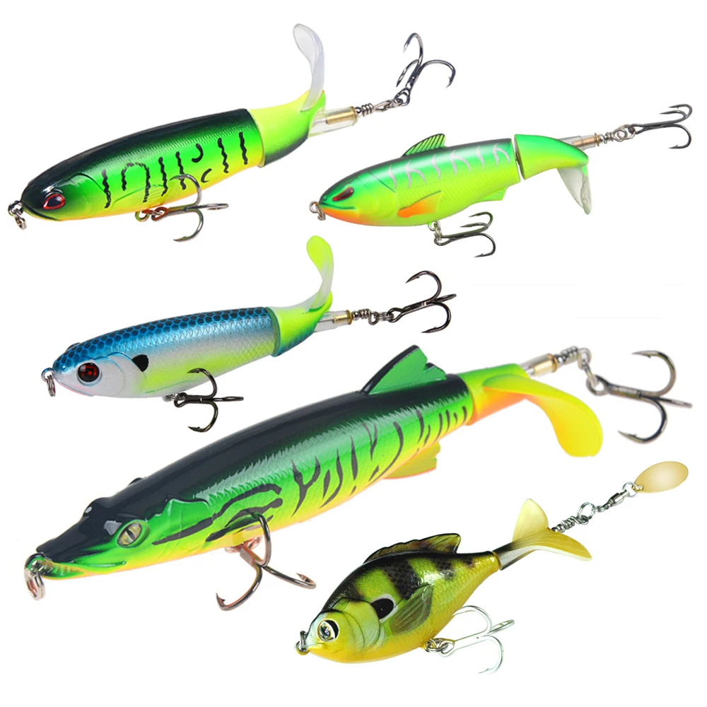 

1pcs Quality Whopper Plopper 16g/17g/35g Top Water Popper Fishing Lure Hard Bait Wobblers Rotating Soft Tail Fishing Tackle
