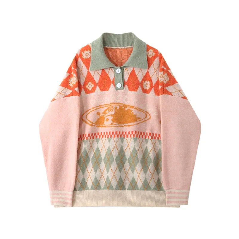 Дизайнерские винтажные женские вязаные свитера с длинными рукавами зимние