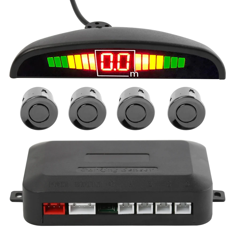

VODOOL LED Auto Car Parktronic Parking Sensor Reverse Backup Parking Radar Monitor Detector System Display With 4 Sensors Kit