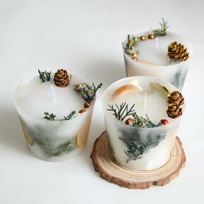 Рождественские Ароматические свечи в виде соснового конуса соевая ароматерапия