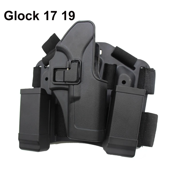 Black for Glock Кобура для ружья, Охотничья кобура для ног Glock 17 19 Beretta M9 M92 1911 P226, Тактический Регулируемый Чехол для пистолета - Цвет: Black for Glock