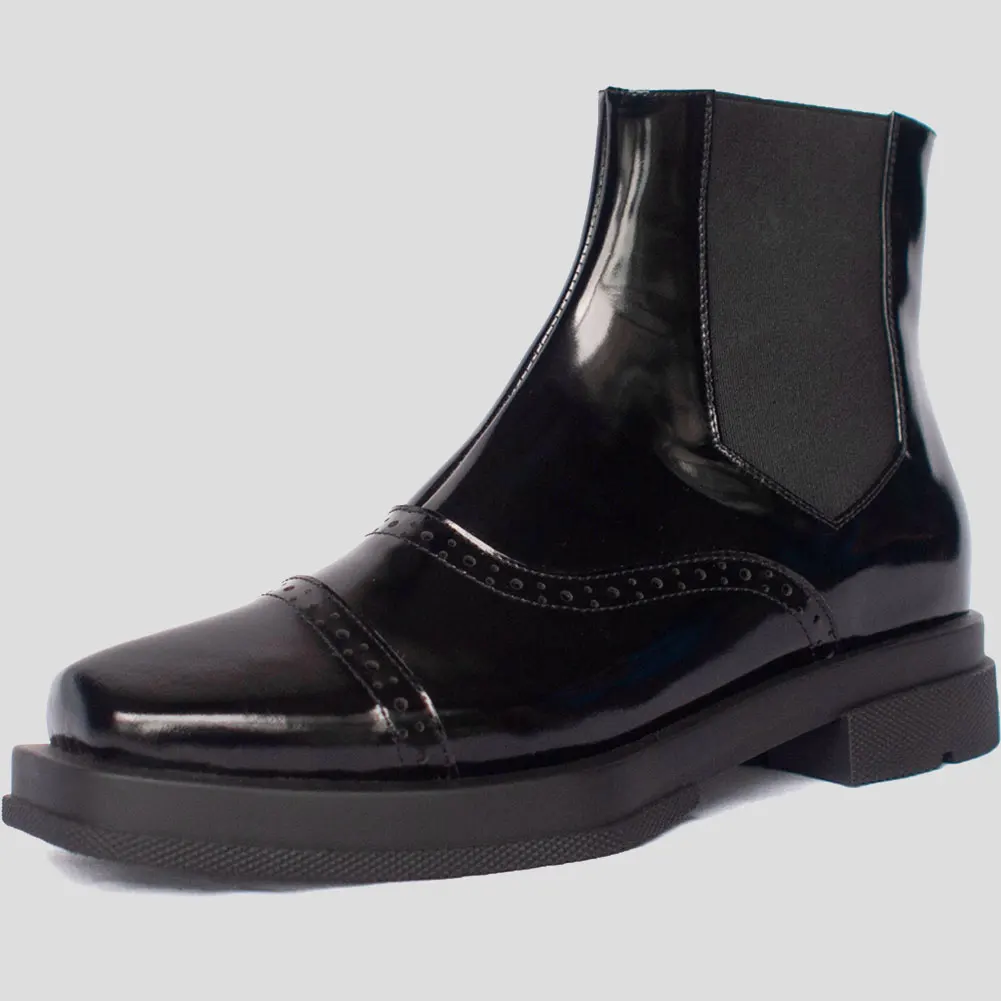 Новинка Брендовые повседневные ботинки Челси из натуральной кожи на платформе в