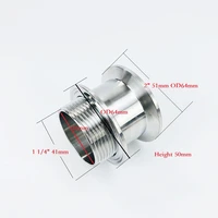 tri clamp adapter 251mmod64 1 14dn3241mm external thread with silicone gasket or nut stainless steel 304height 50mm