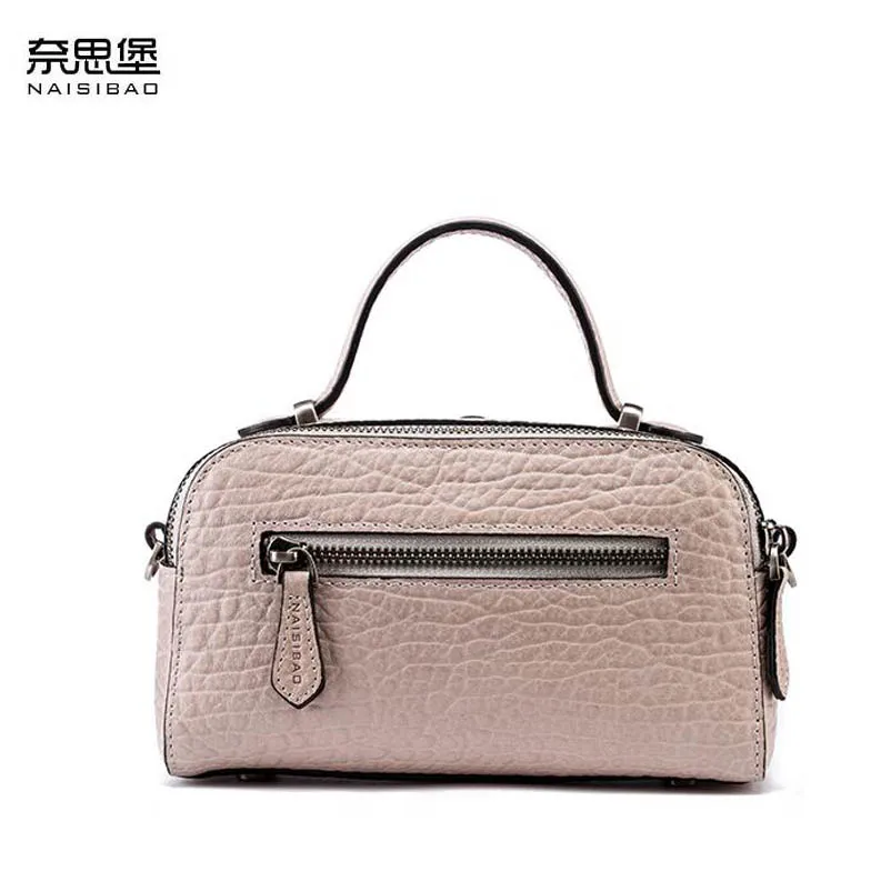 Женская сумка из натуральной кожи NAISIBAO модная роскошная на плечо с тиснением