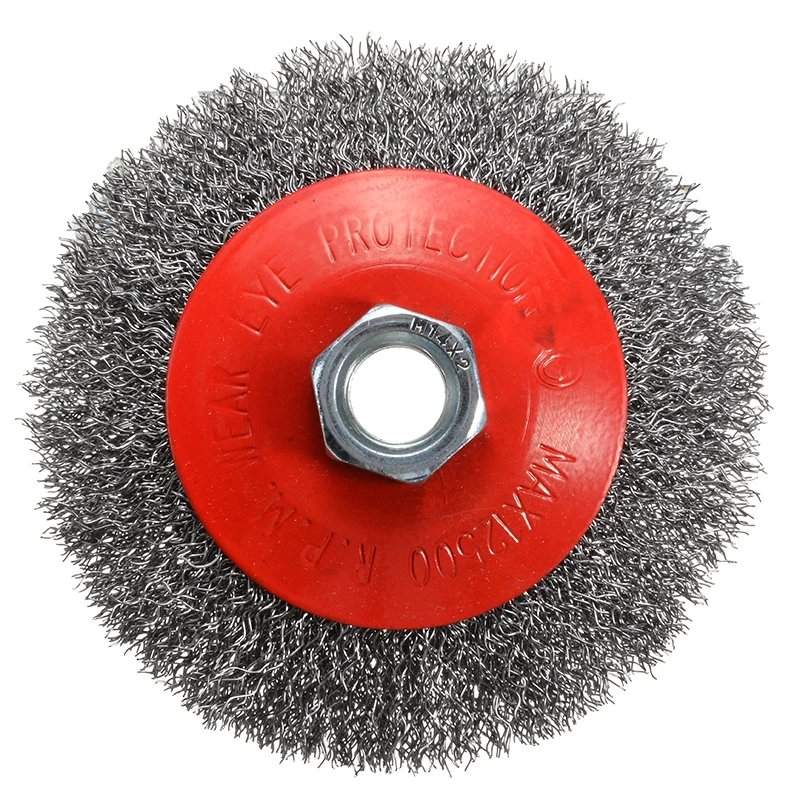 1 шт. проволочное колесо щетка Клиренс линия гофрированная проволочная Коническая щетка колеса M14 резьба для углового шлифовального станка Удаление ржавчины