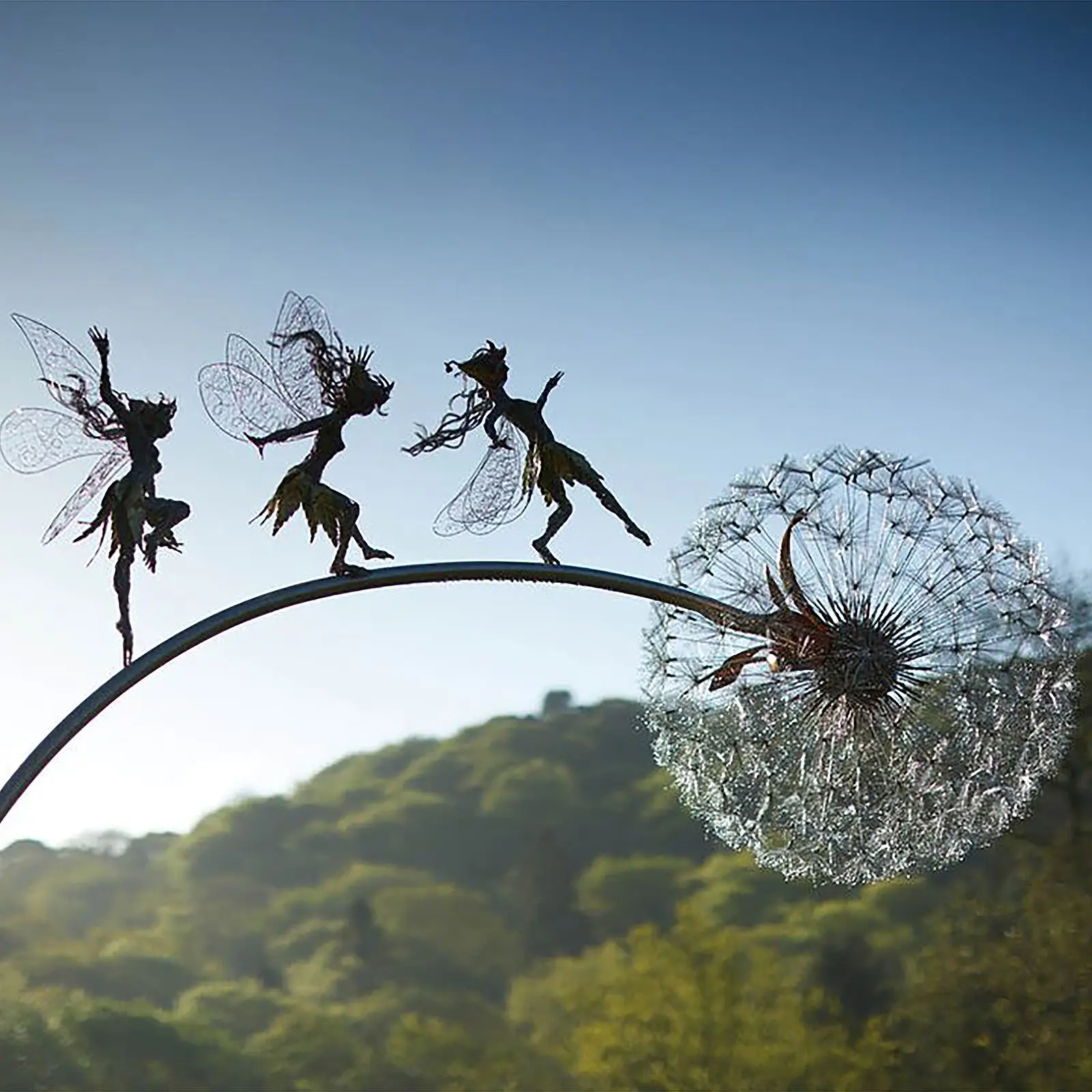 

Fairies Dandelions Dance Ornament Ground Plug-In Design Dancing Fairies Dandelions Decoration Children'S Toy Sculpture Kids Gift