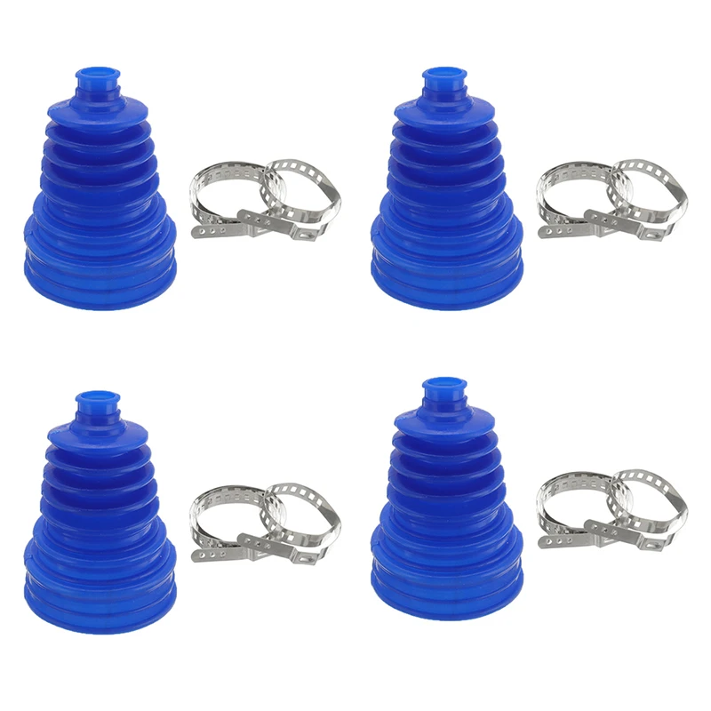 

4Pcs 25mm Car Silicone Constant Speed Dust Cover Universal Ball Round Clamp Track Connector Kit CV Boot Replacement
