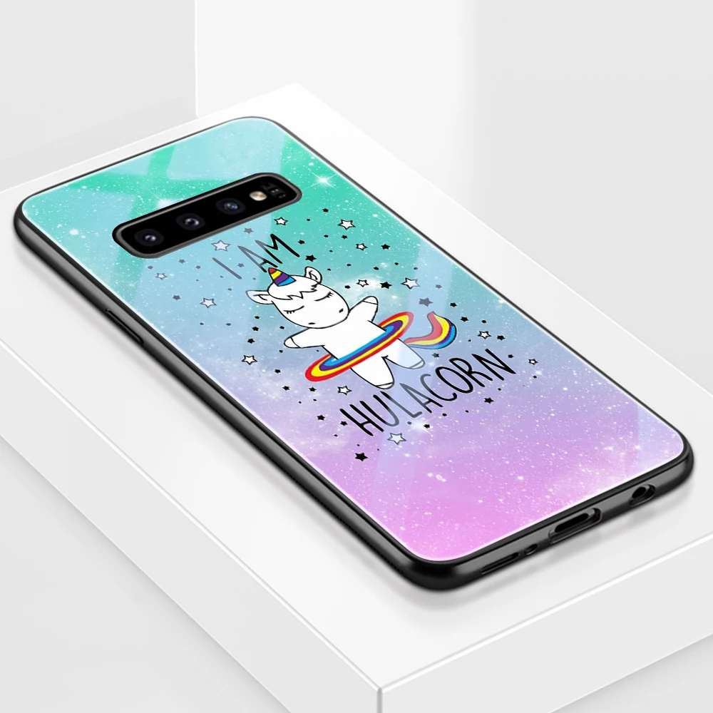 

Cute Unicorn Glass Case for Samsung Galaxy S21 A51 S20 A50 A71 A70 S10 S9 S8 A21S M31 S10e A20 A30 Note 20 10 9 Lite Plus Ultra