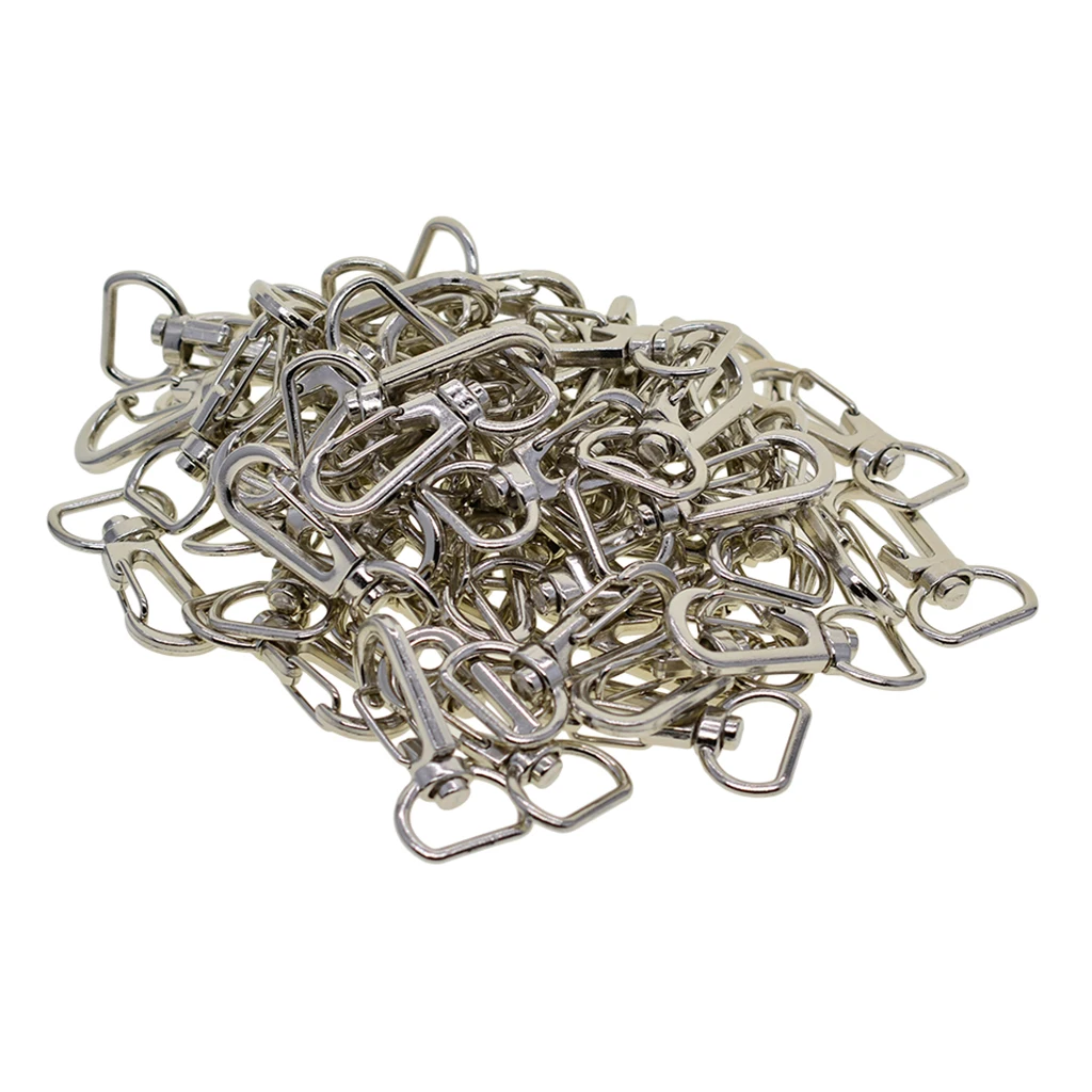 

50x Swivel Clasps Lanyard Snap Hook Lobster Claw Clasp Alloy Key Chain Rings