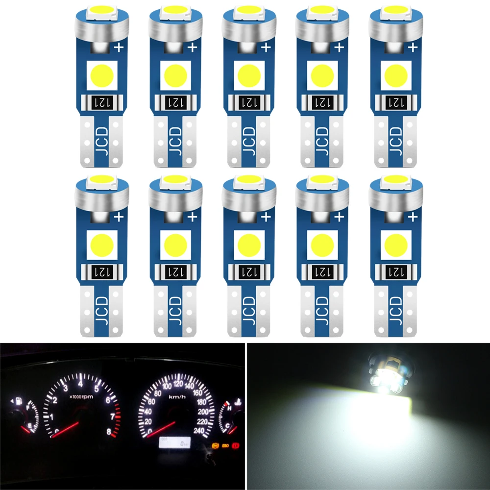 Фото Светодиодная лампа Т5 W3W для салона автомобиля 10 шт. приборные панели TOYOTA Renault bmw audi