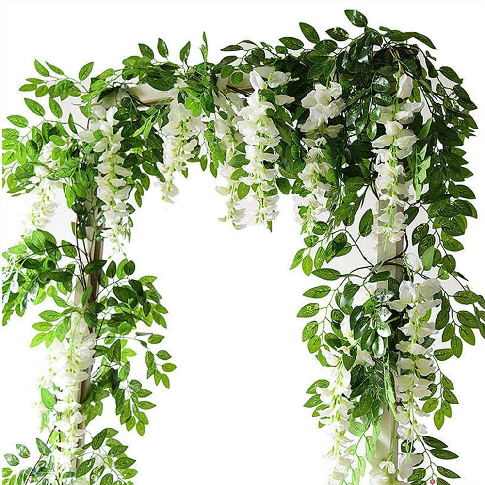2 м цветочная гирлянда искусственная Глициния искусственные растения листва