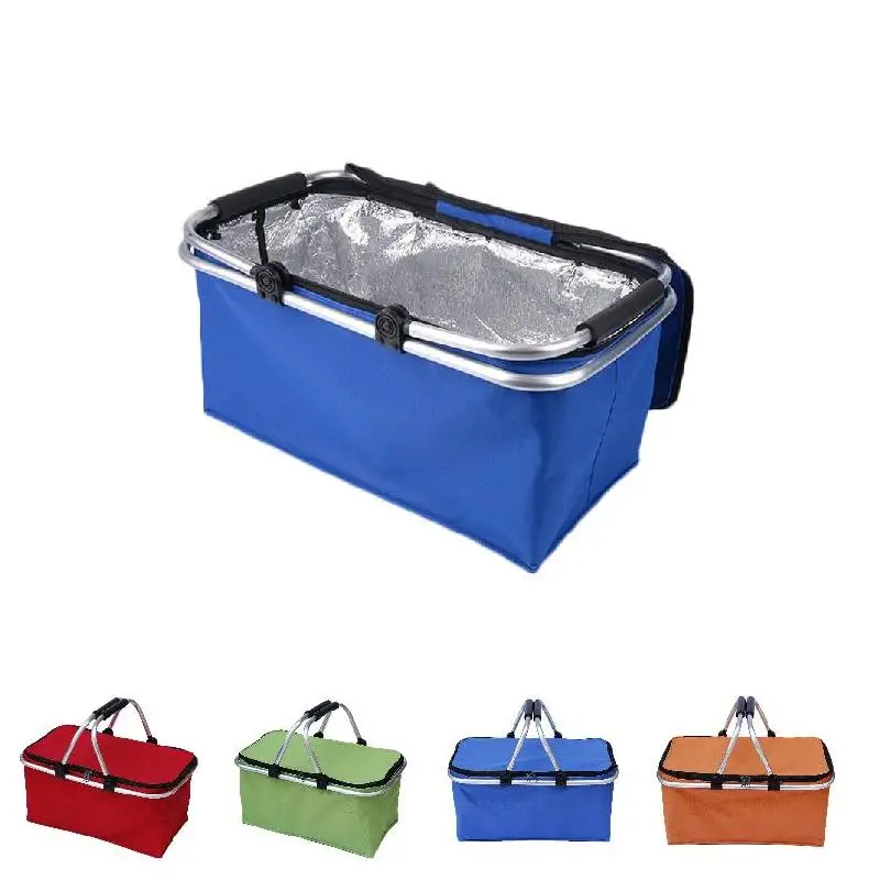 

Походная складная корзина для пикника, 21 л, водонепроницаемая, оксфордская алюминиевая рама, складная корзина для покупок