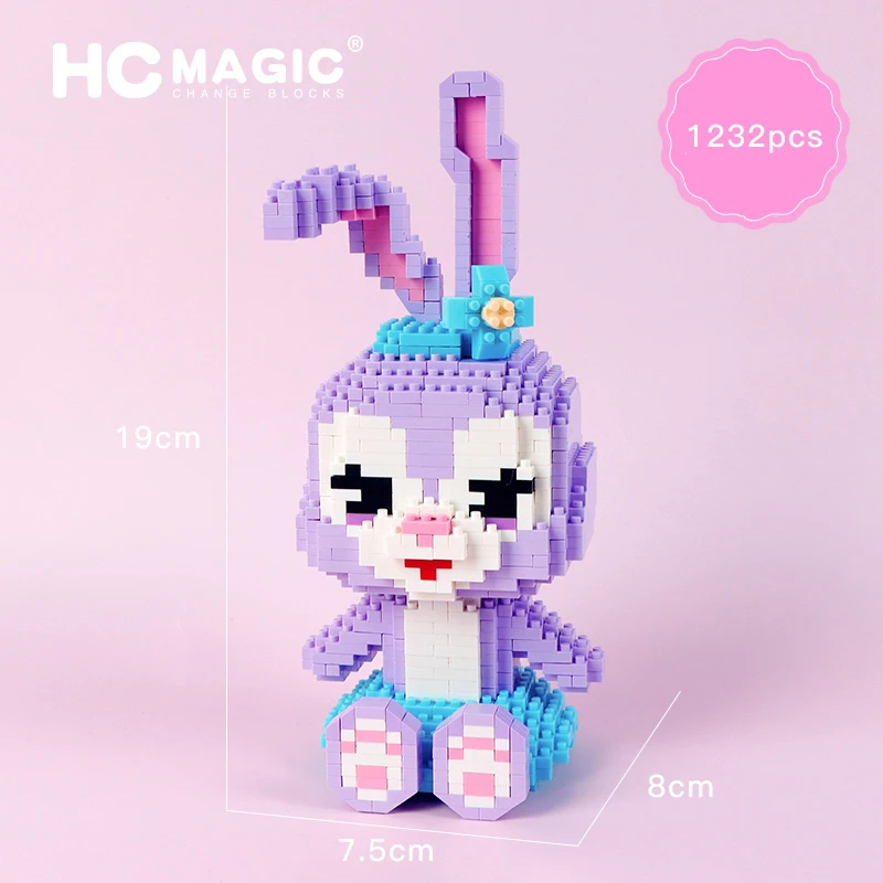 2020 Новая игрушка конструктор модель из мультфильма пурпурный кролик два дизайна