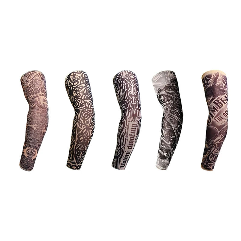 1pcs Tattoo Sleeve Bicycle Sun Cream Hand Long Cuff Cycling Cover Sports Outdoor Air Bike UV Protect | Спорт и развлечения
