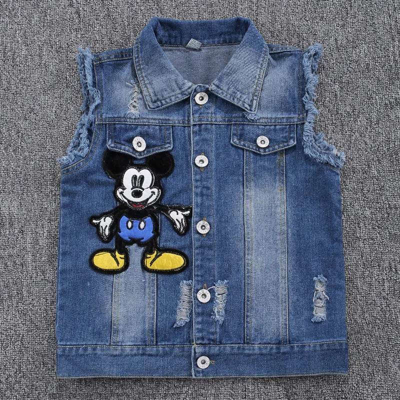 Весенне-осенний джинсовый жилет для малышей куртка без рукавов мальчиков