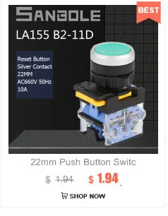 Кнопочный переключатель с лампой XB2-BW3361 BW3462 плоский круглый световой индикатор 12V24V220V серебряный контакт комбинированный