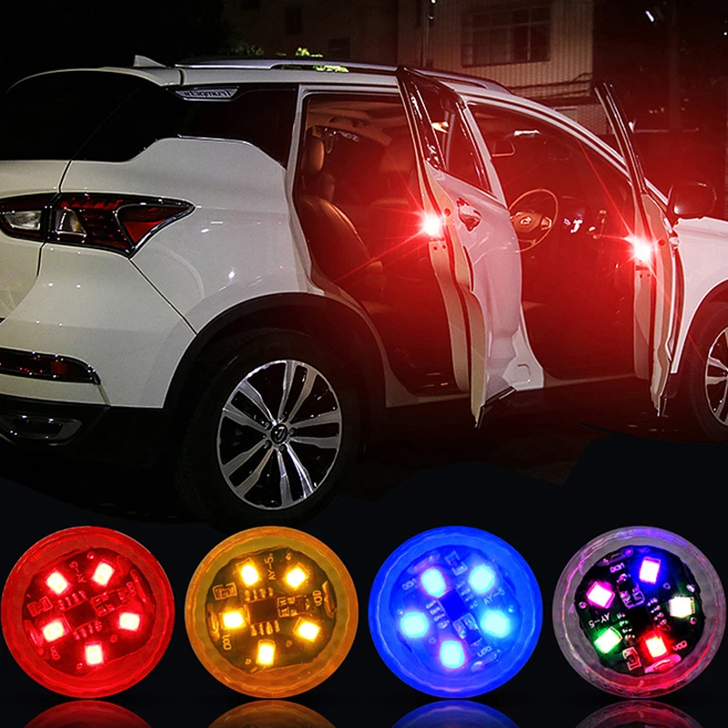 

Car Door Opening Warning Lights 5 LEDs Wireless Magnetic Design Strobe Flashing Anti Rear-end Collision Auto Safety Lamps 2 Pcs