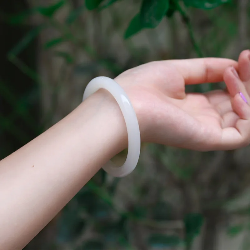 

Natural Jade Bangle Women Men Xinjiang Hetian Certified Jades Stone Fine Jewelry Fashion Accessories Genuine Jade Bracelets