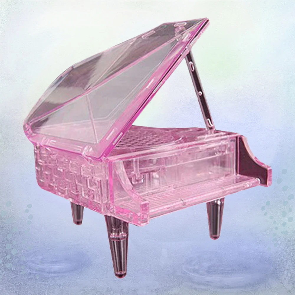 

3D Crystal Piano Puzzle DIY Handmade Puzzle Piano Educational Assembled (White)