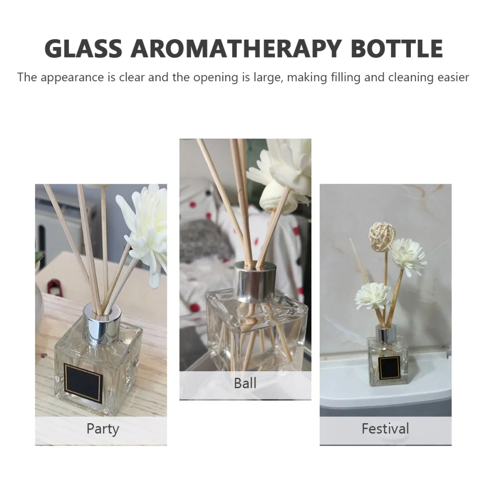 

4pcs Perfume Glass Diffuser Bottles Refillable Diffuser Organizer Setwith Cap
